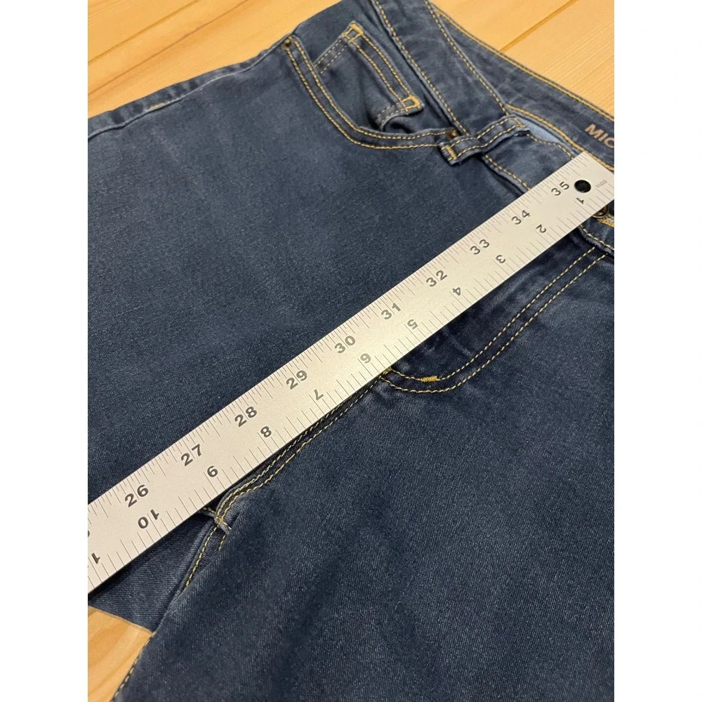 Michael Kors Izzy Skinny Jeans Womens 8‎ Dark Wash Stretch Denim Blue MK Logo